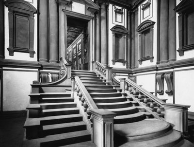 Staircase, Entrance Hall of the Laurentian Library, 1524-31 and 1551-71 by Michelangelo Buonarroti